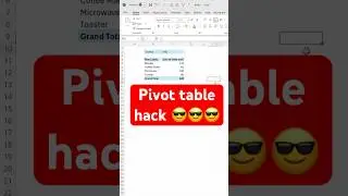 Pivot table hack #excel #excelfunction #pivottables