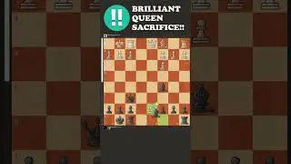 BRILLIANT QUEEN SACRIFICE!! #chess #checkmate #queensac