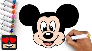 How To Draw Mickey Mouse Easy Step by Step||Cute Little Mickey Mouse Drawing For Kids and Toddlers