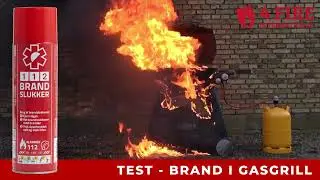 Brand i gasgrill - TEST af 112 BRANDSLUKKER fra 4FIRE INTERNATIONAL