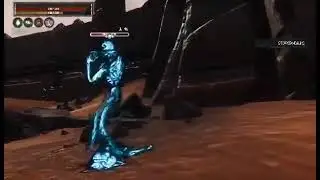 Conan exiles Corrupted city blue skeleton boss is a martial arts expert.