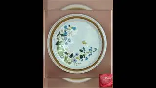 Vintage Mikasa Salad Plate Stone Manor Stoneware F5827 Sweet Briar Blue & White Flowers Lover Ant...