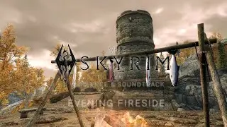 Skyrim 4K Ambience - Calm Evening Campfire - VHZ ambient sleep vibes