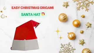 Easy Christmas Origami Hat 🎄 | Paper Santa Hat Tutorial for Beginners