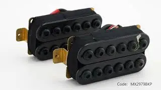 Artec HIVB Invader Uncovered Adjustable Hex Poles Ceramic Humbucker Neck Bridge Pickups 360 show