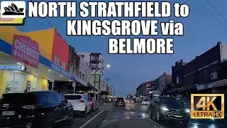4K Sydney drive: North Strathfield to Kingsgrove via Belmore at sunset