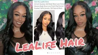 Lealife Hair... 24inch 4x4 Closure Body wave 160% Density Wig from Amazon