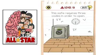 Brain test All-Star Master level 13 Opened Lock Gameplay Walkthrough Solution