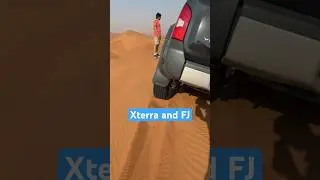 Two of the best offroad SUVs #fjcruiser #xterra #4x4 #desertdrive #uae #dubailife
