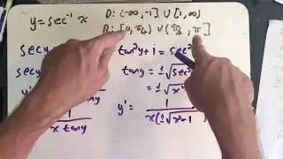The derivatives of inverse secant cosecant and cotangent