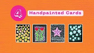 Painting 4 Different Cards, having fun with paint brush markers | #handmade cards