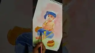 Why Little Krishna is the Most Charming Character Ever #shorts #watercolor