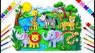 Jungle Adventures: Let's Learn to Draw and Color Animals! 🐒🦁