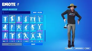MRBEAST SKIN SHOWCASE WITH ALL FORTNITE DANCES & NEW EMOTES! (Fortnite MRBEAST Skin)