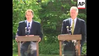 UK - Clinton and Blair address joint presser