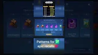 Patterns for buying epic recall with promo diamonds💎  #moba5v5English #moba5v5pippin #mobalegends5v5