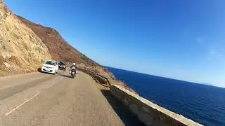 Corse à moto, route D80 Erbalunga  à Sisco (Bord de mer)