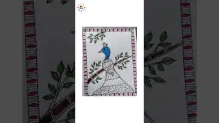 💙💚Madhubani painting/Madhubani Art/Indian Folk Art #viral #drawing #shorts #trending #madhubani