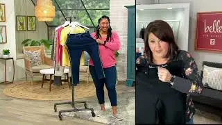 Belle by Kim Gravel Flexibelle 5 Pocket Crop Jean w/ Piping on QVC