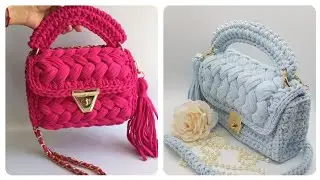 Super Stylish Salmon Color bag/Elegant Capri luxury bag ideas/Latest Crochet Handmade Shoulder bag