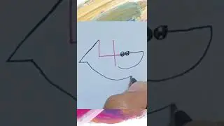 Easy Shark Drawing by 4 | #shorts #youtubeshorts #numberdrawing #art #easydrawing
