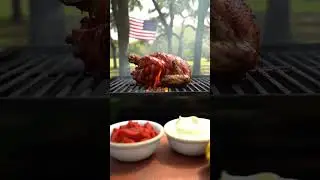🍖USA Style &ndash; Southern BBQ Chicken Roast on Smoky Backyard Grill | ASMR BBQ Sizzle