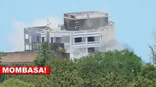 Mombasa sinking building finally demolished using special technology by KDF. See what happened!