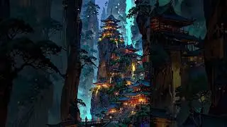 Subscribe for more!#AestheticAnimation #AITown #ChineseTown #JapaneseTown #ScenicCliffs #AncientTown