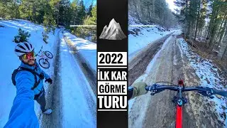 2022 ilk kar görme ⛰🚴🏼‍♂️ Karlı bisiklet turu vlog