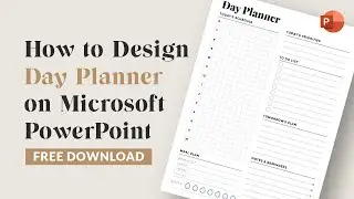 How to design minimalistic day planner on Microsoft PowerPoint | DIY printable | Free Download