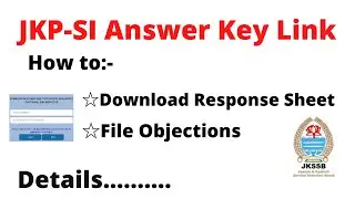 JKPSI Answer Key Link Available | How to check, Download and File objections | Details