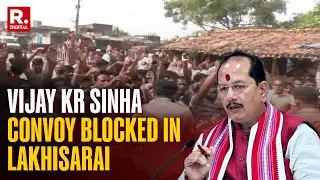 Bihar Deputy CM Vijay Sinha's Car Blocked In Lakhisarai On Polling Day | Elections | Phase 1
