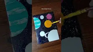 Beautiful Space and galaxy painting with poster colours  🌌😘 #shorts #space #drawing