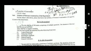 MA (economics) entrance test syllabus gju @#jalwal