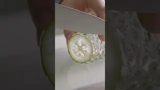 Relaxing cucumber cutting ASMR on glass. Satisfying crunchy sounds. Enjoy & relax!