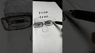 can you guess who is from iran 🇮🇷#art#sketch#shortsfeed#iran