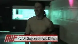 A.J. Kirsch // 1st-ever pro wrestling match with his own commentary 10/26/2005