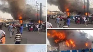 Firefighters are currently in central Monrovia trying to put out a huge fire on Ashmun Street