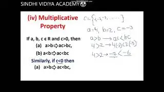 (e) Properties Of Inequality Of Real Numbers... (iv) Multiplicative Property Part Two