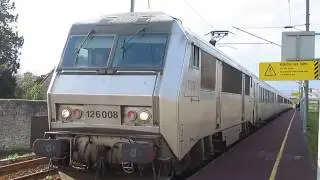 France: Valognes (Normandy), SNCF BB26000 loco departs on a Cherbourg to Paris St Lazare train