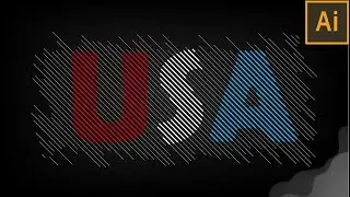 Hatched Lines Text Effect illustrator