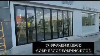 75 broken bridge cold-proof Folding door silaiding mirror silaiding and the glass is very nice door