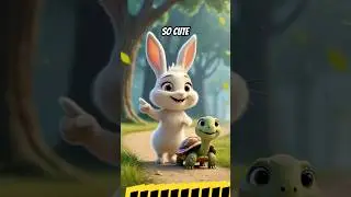 Turtle vs Rabbit &ndash; Who Will Win the Race? #CartoonRace #KidsShorts  #cat #trending #cutecat #shorts