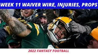 2022 Week 11 Waiver Wire Pickups, RB Snaps | NFL Week 11 Injuries | MNF Props & DraftKings Picks