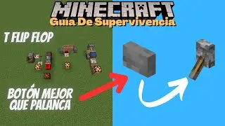 Usar Bot&oacute;n Como Palanca (T-Flip Flop) redstone◻️Minecraft Gu&iacute;a De Supervivencia [1.20 Ep.107]