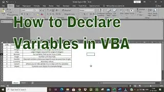Getting Started with Excel VBA -Part 3- Declaring Variables and Constants
