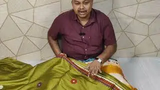 Discounted Price Video-13/25-26 Pure Tasser Shibori Gujarati Stitched Saree,WhatsApp 9830706023