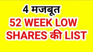4 मजबूत 52 WEEK LOW SHARES की LIST 