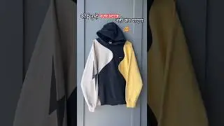 Two Hoodies Cut & Transformed into ONE Epic Two-Tone Hoodie! 🔥 #DIYFashion #shorts