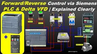 Forward/Reverse Control using Siemens PLC & Delta VFD | Full Wiring & Logic Explained